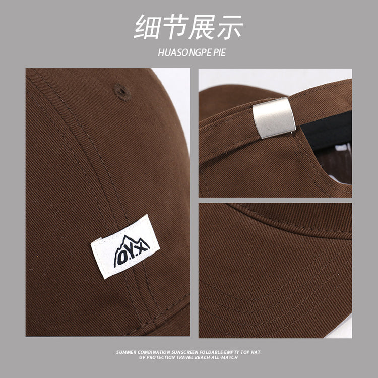 流行帽子|貼布小山棒球帽男女顯臉小百搭遮陽帽出行旅遊防紫外線軟頂鴨舌帽「C3595」24.01-2