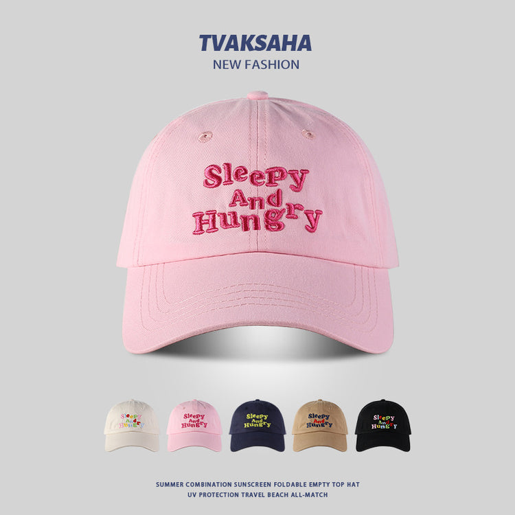 流行帽子|防曬帽夏季女韓系刺繡粉色棒球帽糖果色百搭情侶遮陽帽學生鴨舌帽「C4129」24.07-3