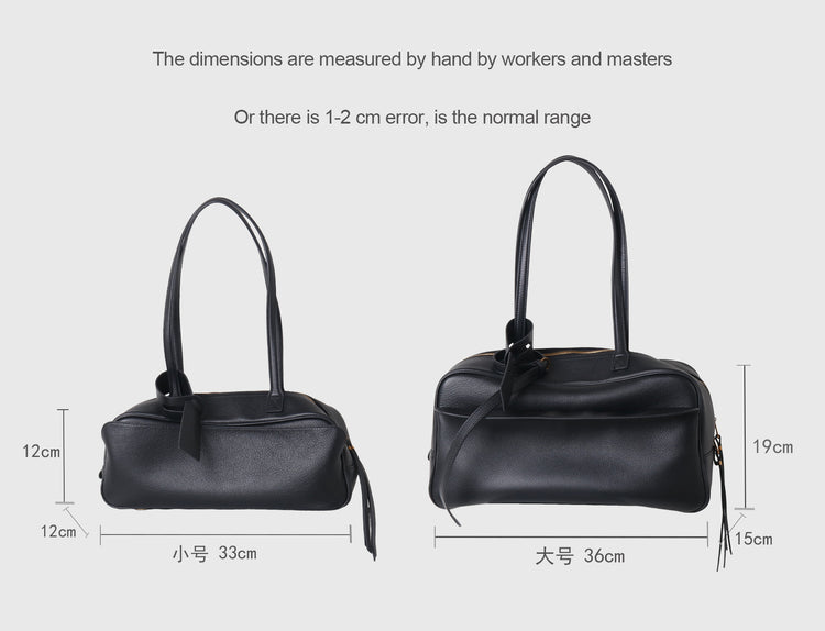 質感真皮|2025全新百搭輕奢小眾高級感波士頓大包肩托特枕頭通勤保齡球包「6163」25.07-1