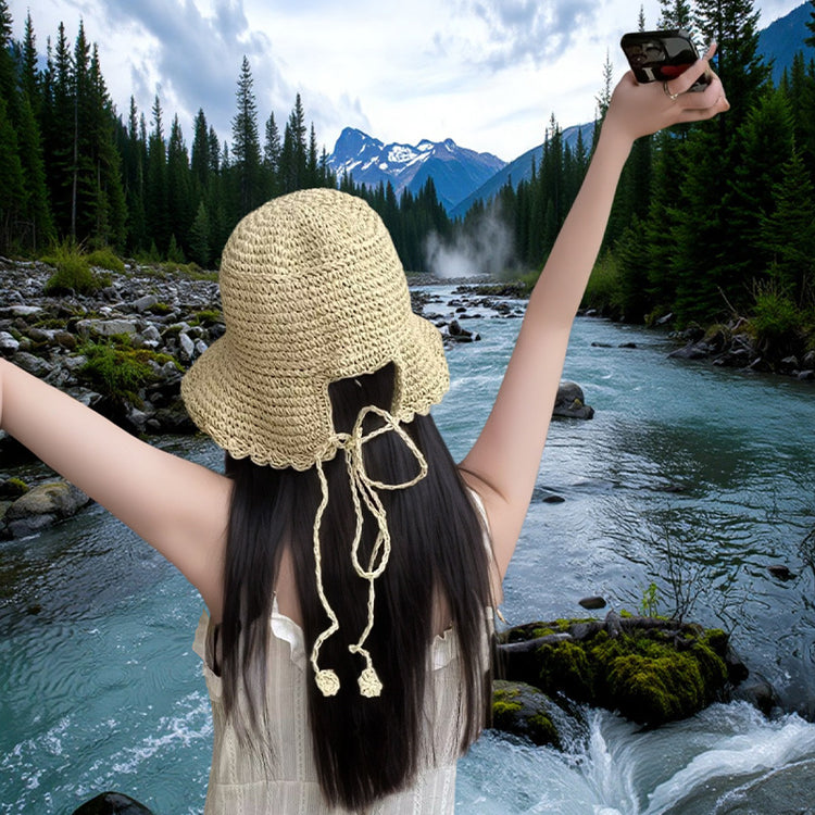 流行帽子|手工編織鏤空草帽子女夏可折疊海邊度假遮陽防曬帽百搭大檐太陽帽「C5326」25.06-3