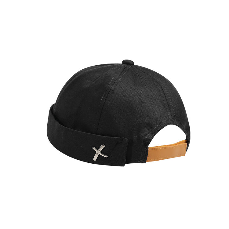 流行帽子|帽子男瓜皮帽日系地主帽韓版街頭潮人嘻哈帽無檐女雅痞時尚地痞帽「C2584」25.09-3