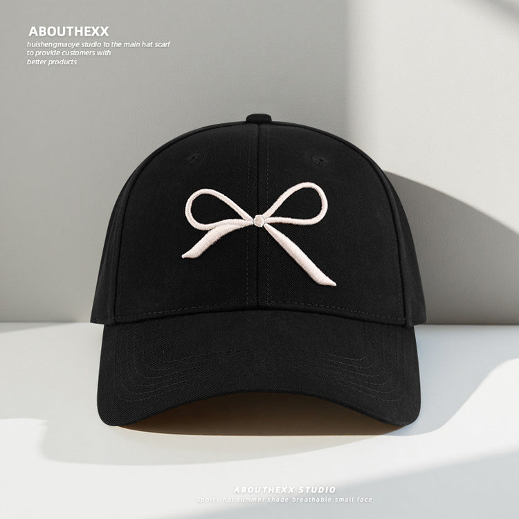 流行帽子|ins韓版蝴蝶結硬頂帽子女 時尚百搭棒球帽戶外休閒顯臉小鴨舌帽潮「C3831」25.09-3