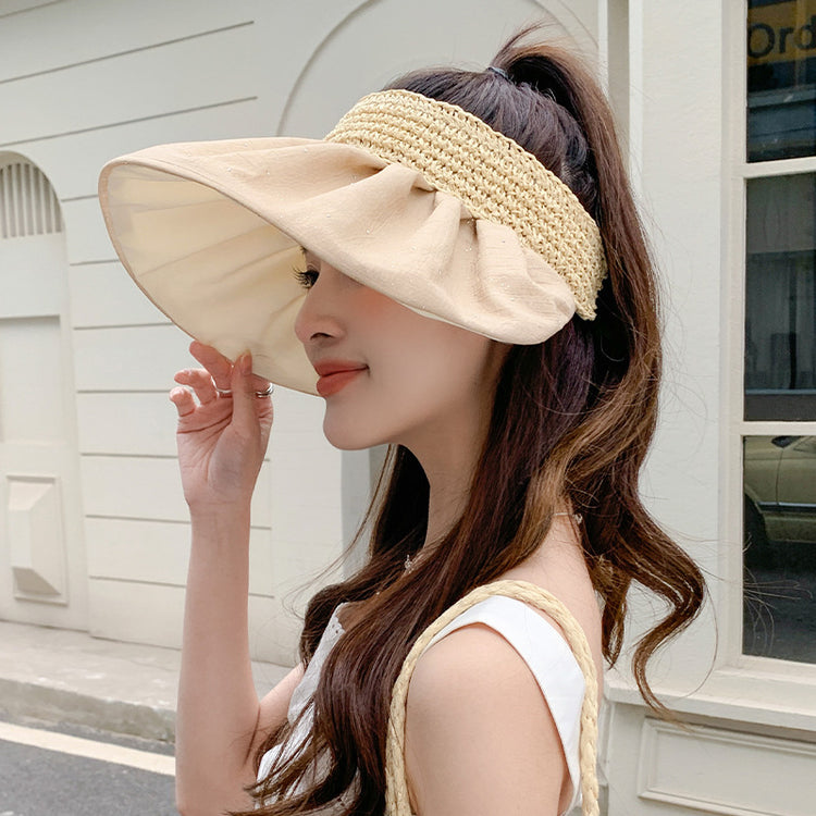 流行帽子 | 夏季大檐可折疊帽子女防紫外線空頂帽戶外顯臉小防曬太陽帽百搭潮「C5206」25.04-5