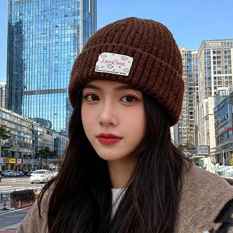 流行帽子|韓系大頭圍帽子女秋冬加厚保暖針織帽顯臉小護耳毛線帽男包頭冷帽「C5753」25.11-1