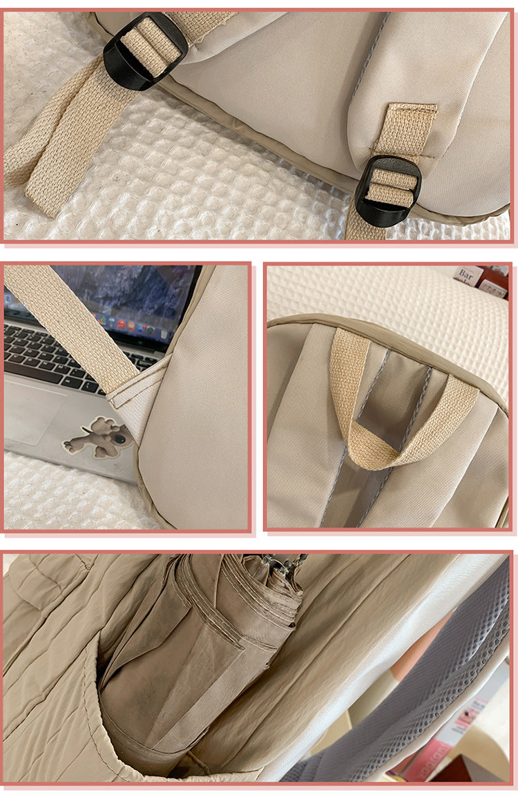 致青春|森系國中生少女書包輕便通勤百搭旅行背包簡約純色大容量雙肩包「179-126」25.03-3