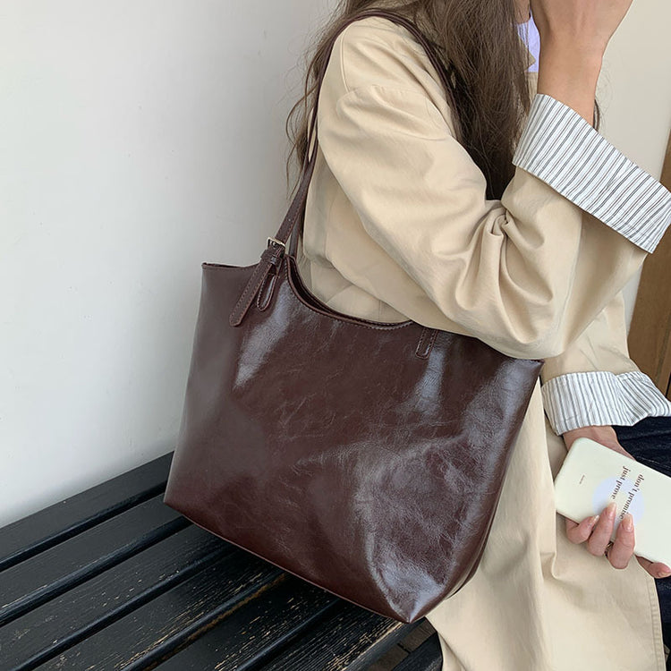 日韓流行|托特包女大容量包2024新大學生上課上班通勤包百搭單肩包女包「F8915」24.10-2