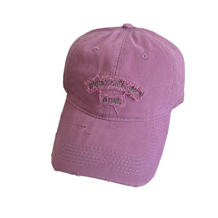 流行帽子|春季新款棒球帽破洞寬檐軟頂遮陽帽夏季戶外顯臉小韓系百搭鴨舌帽「C4886」24.12-5