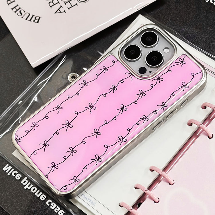 手機殼|iPhone16Pro高級感蘋果15ProMax手機殼14plus電鍍銀邊滴膠適「LR1587」25.04-4