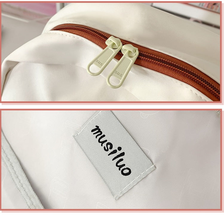 致青春|2024年流行韓版拼色雙肩包女高顏值少女心甜美背包可愛國高中小學生書包「749-134」24.07-5