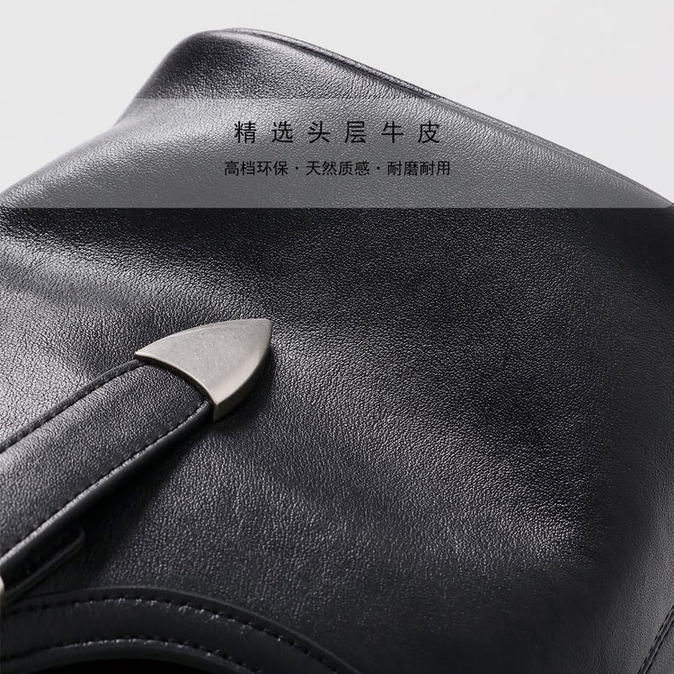 質感真皮|秋冬新款新中式復古水桶包女歐洲站真皮手提菜籃子包通勤單肩包女「15159」24.11-3