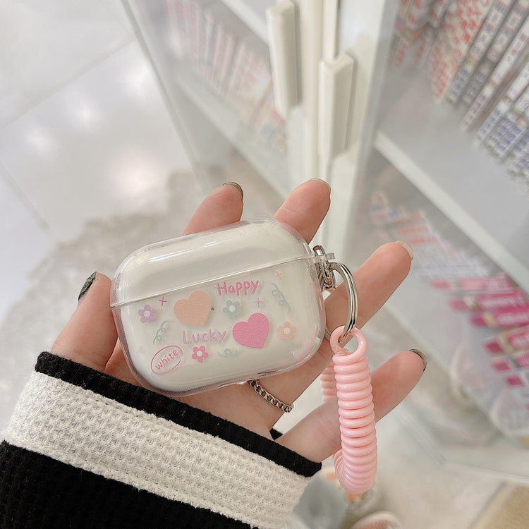耳機套|適用2/3代無線藍牙耳機保護套愛心airpodspro殼帶掛繩tpu「BQ2247」24.07