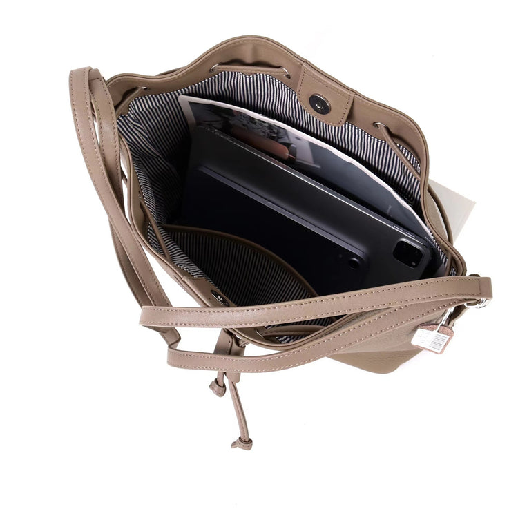 質感真皮|2025新款時尚歐美氣質頭層牛皮雙肩水桶包百搭斜挎單肩斜挎高級感「7061」25.11-1