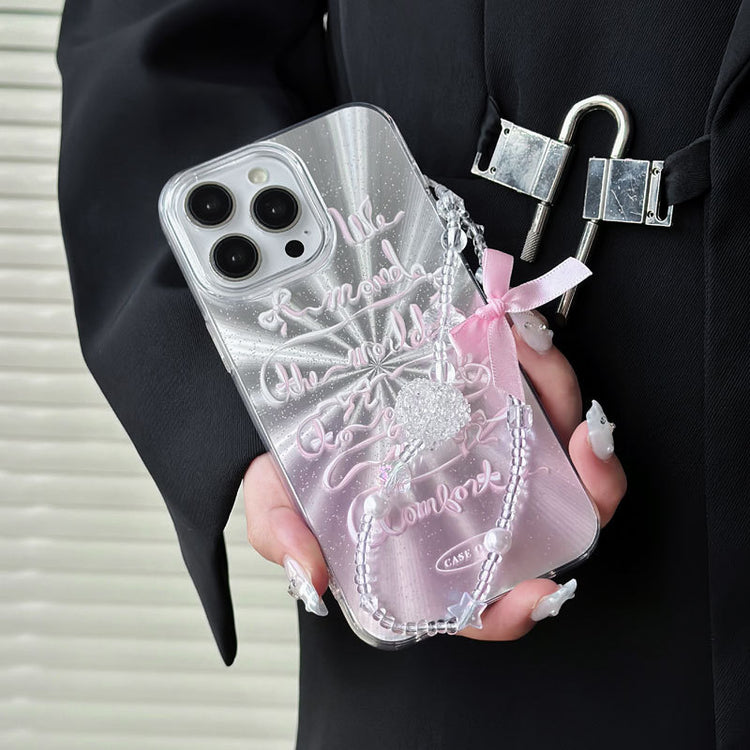 手機殼|iPhone14/15Pro羽紗蘋果13手機殼女適用12/13Pro大孔透明殼11「LR0893-2」24.07