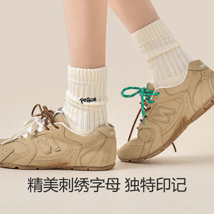 女襪|灰色堆堆襪子女秋冬蓄熱加厚保暖羊毛襪彈力貼膚軟糯舒適中筒襪「MK4224」24.12-1