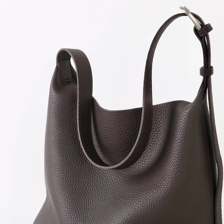 質感真皮|2025新頭層軟牛皮時尚百搭單肩斜背包高級感腋下包女包軟皮牛皮包「8315」25.09-4