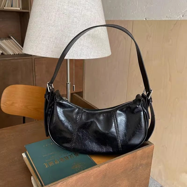 日韓流行|韓國小眾設計單肩腋下包女2024秋冬新款高級感手提包包銀色斜背包「9462#」24.09-2