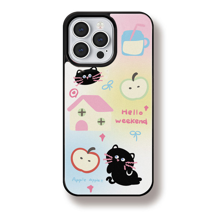 手機殼|13磨砂黑框殼蘋果16手機殼女iPhone15Promax批發14Pro適用12「WL0136」24.10-2