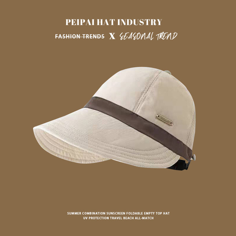 流行帽子|夏露思同款遮陽漁夫帽子女可掛口罩顯臉小出行鴨舌帽速乾馬術帽「C5014」25.02-3