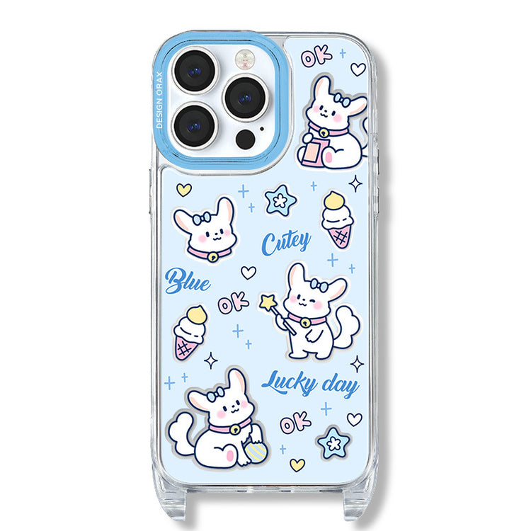 手機殼|iPhone14pro適用12掛繩鏡面殼15promax卡通11蘋果13手機殼「WM0477」24.07