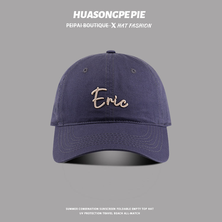 流行帽子|軟頂棒球帽女字母刺繡百搭鴨舌帽顯臉小夏季學生休閒防曬遮陽帽男「C3611」24.02-1