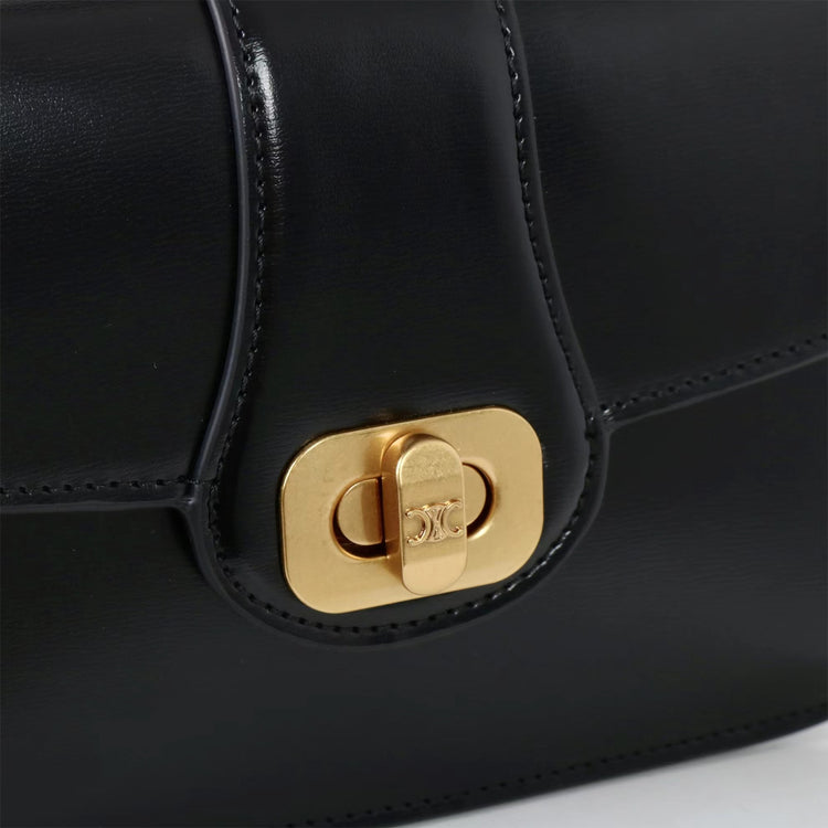 質感真皮|2025新款百搭進口小牛皮扭鎖翻蓋手提單肩腋下包精緻通勤女士包「6083」25.04-2