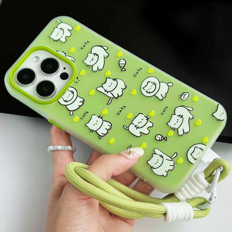 手機殼|蘋果16手機殼適用12pro卡通iPhone15/14promax膚感果凍11手繩「WL0286」24.09-2