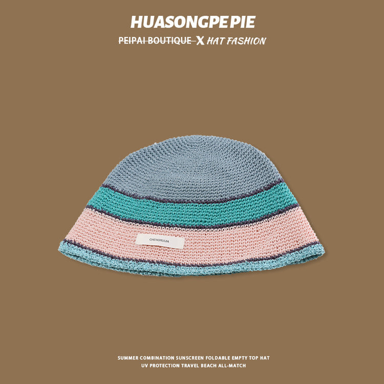 流行帽子|秋冬針織帽女防寒護耳保暖套頭帽時尚百搭多巴胺毛線帽子水桶帽子「C4083」24.06-4