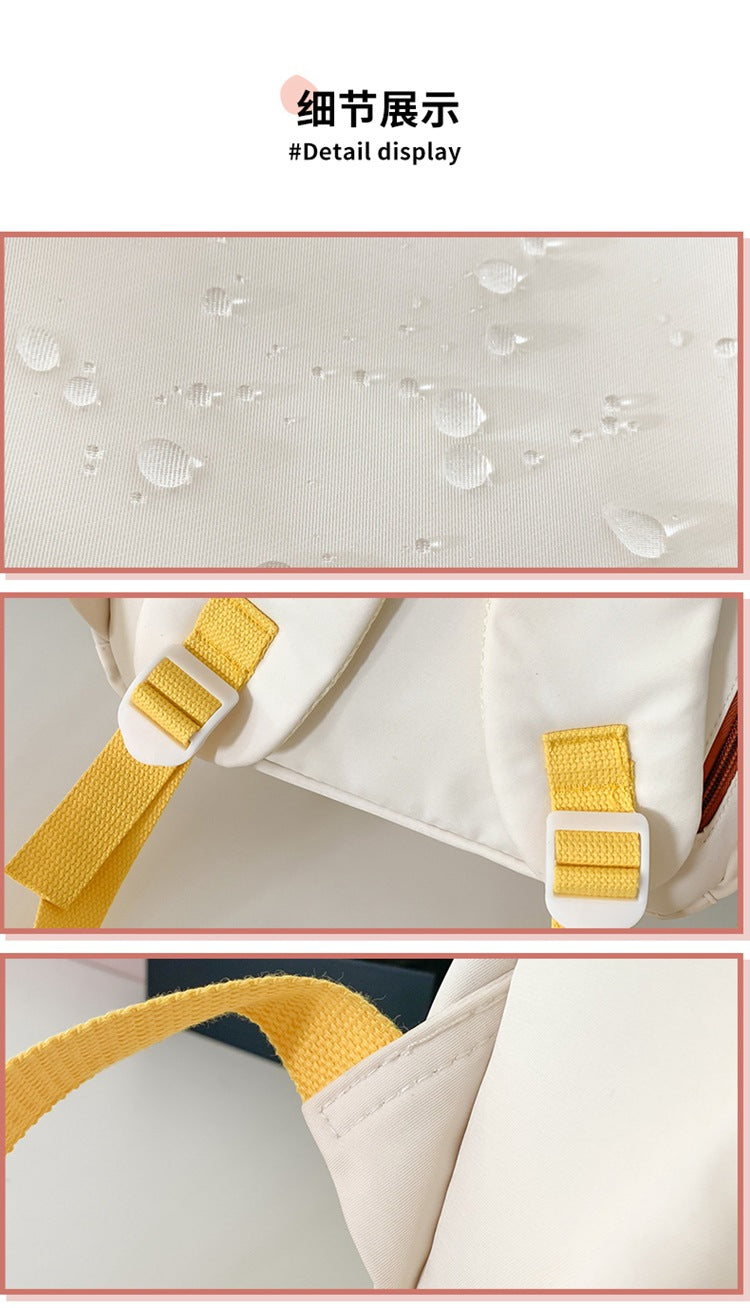 致青春|2024年流行韓版拼色雙肩包女高顏值少女心甜美背包可愛國高中小學生書包「749-134」24.07-5