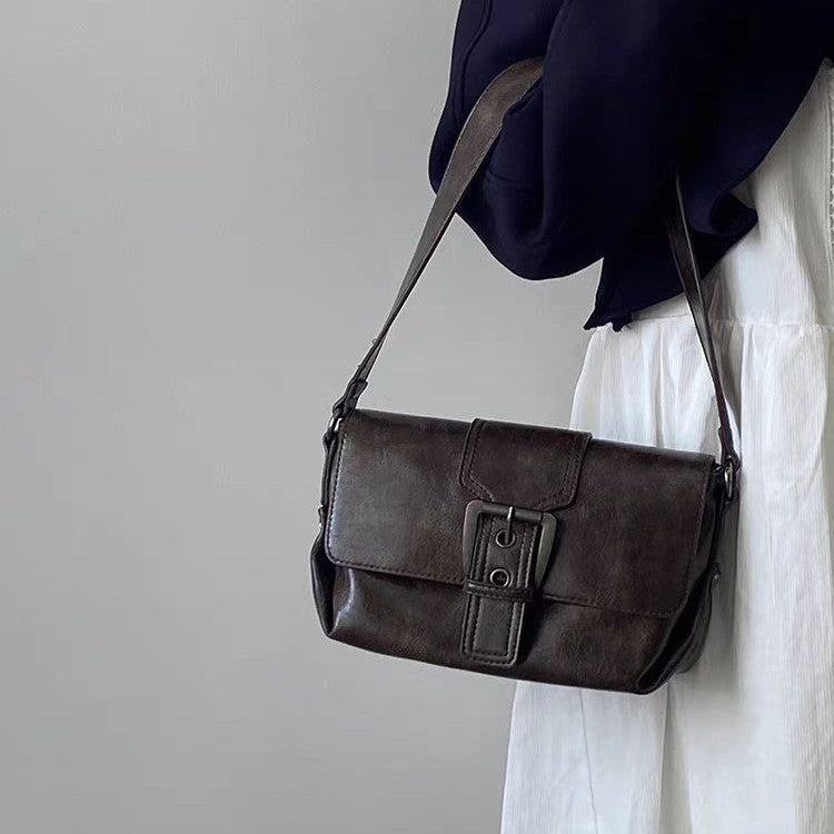 日韓流行|美拉德復古腋下包包女士2025新款高級質感女包單肩包斜挎小方包「9602#」25.05-2