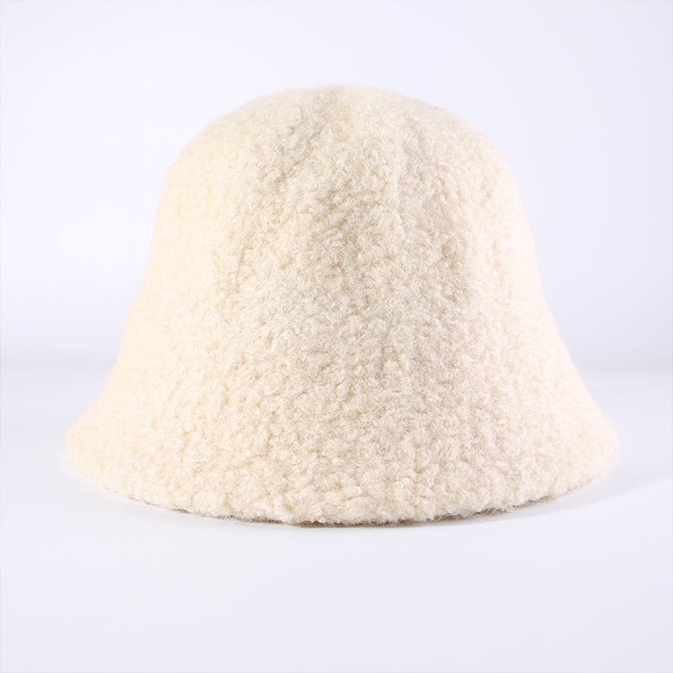 流行帽子|秋冬新款帽子女純色簡約漁夫帽戶外百搭顯臉小羊毛盆帽保暖水桶帽「C5894」25.12-2