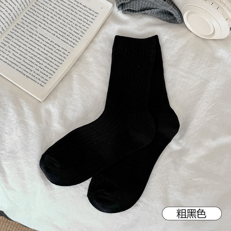 女襪|襪子女士雙針抗起球抑菌防臭中筒襪棉質吸濕排汗透氣堆堆襪「ZXF24013」25.02-1