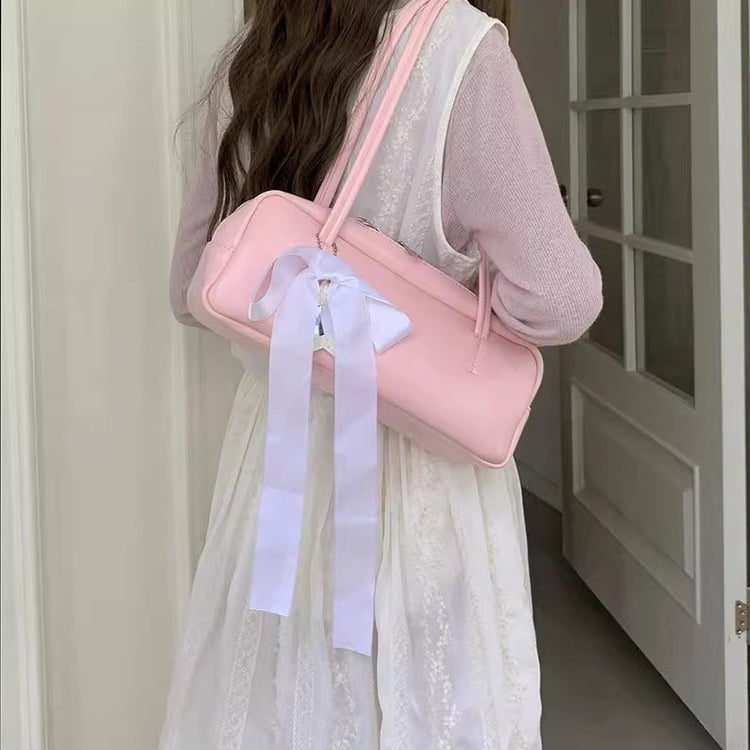 日韓流行|韓版春夏季包女2024新款枕頭包高級感單肩包休閒百搭手提腋下包「9364#」24.05-1