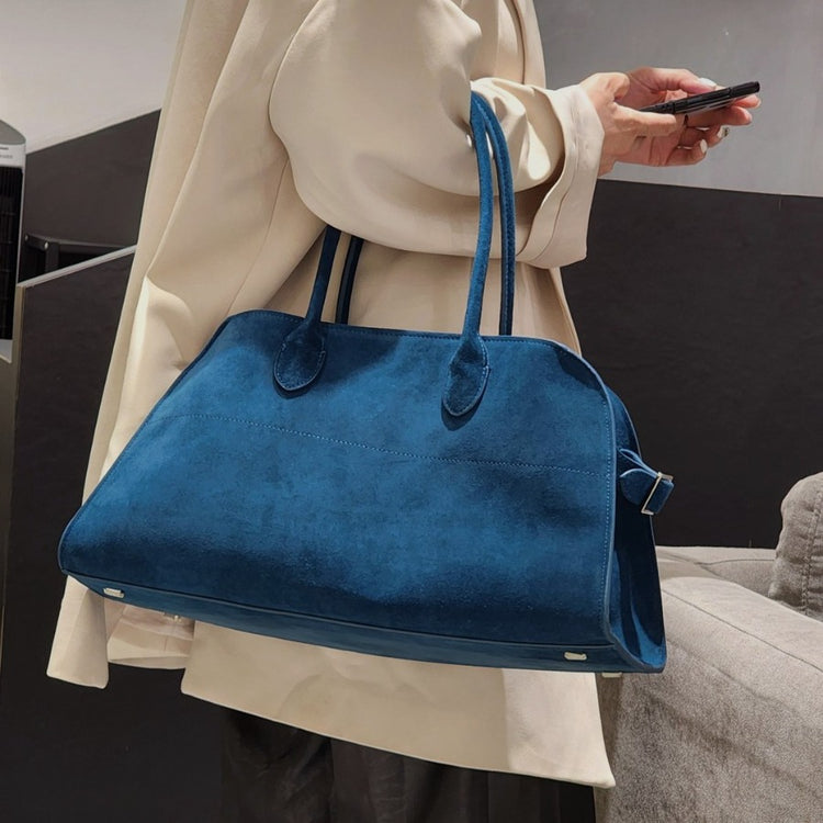 質感真皮|磨砂皮包款2024年秋季新款大容量托特包真皮百搭通勤單肩手提包女「3603-1」24.10-1