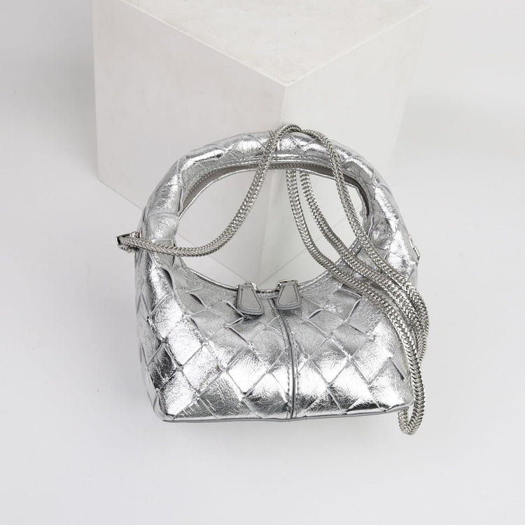 質感真皮|2024新牛皮手腕真皮便當訂製編織女包潮流歐美手柄單肩斜挎包「3328」24.04-4