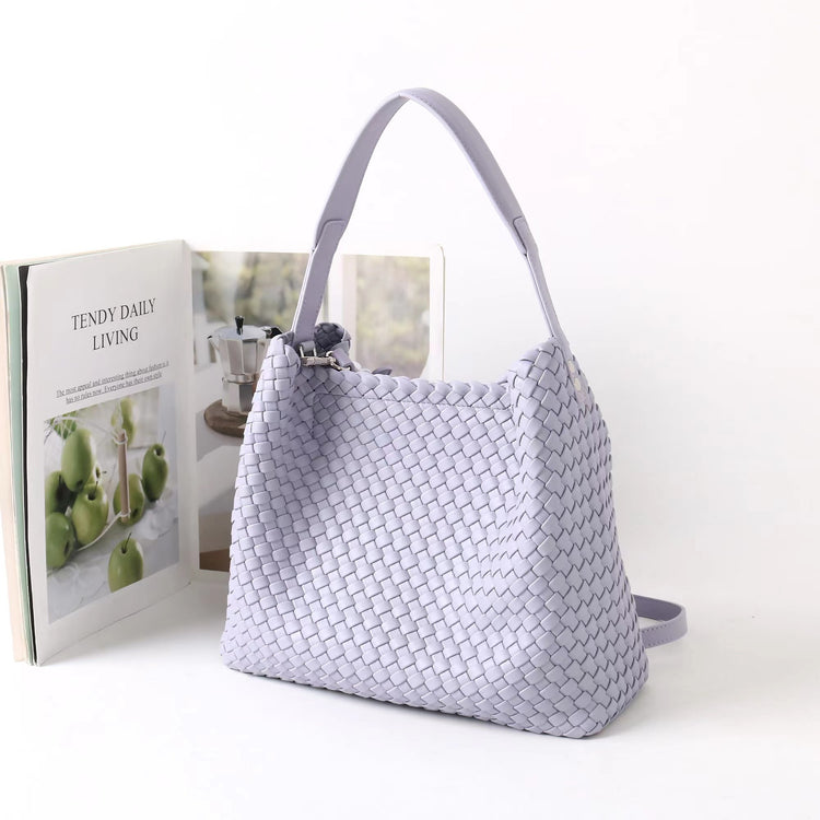 質感真皮|2025新款編織托特包女新款小眾設計高級感通勤大容量單肩腋下包包「7030」25.06-3