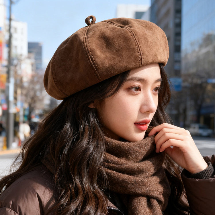 流行帽子|秋冬新款韓系貝雷帽子女八角畫家帽復古大頭圍顯臉小日系南瓜帽潮「C5651」25.09-5