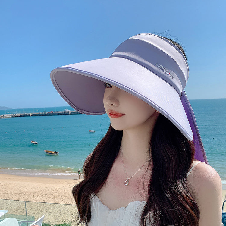 流行帽子|夏季防曬空頂帽一帽五戴戶外百搭遮陽帽大檐帽防紫外線冰絲太陽帽「C3747」24.03-3