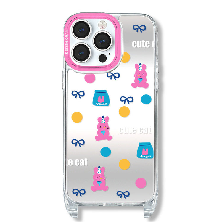 手機殼|蘋果15/14pro手機殼iPhone12掛繩鏡面殼13promax卡通11適用「WL0063」24.07