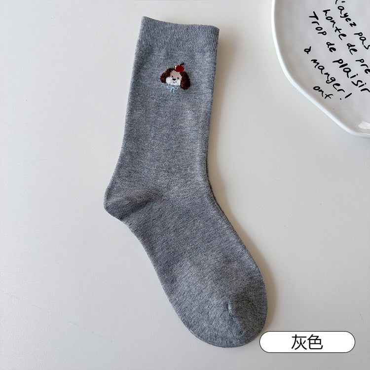 女襪|白色襪子女棉質吸汗透氣彈力中筒襪柔軟親膚舒適防臭襪子批發「DMS5040」25.09-2