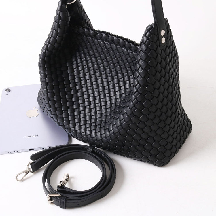 質感真皮|2025新款編織托特包女新款小眾設計高級感通勤大容量單肩腋下包包「7030」25.06-3