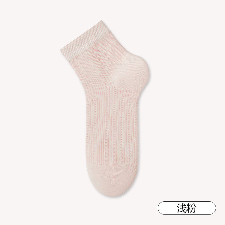 女襪|白色襪子女棉質耐磨抗起球彈力無骨短襪吸汗網眼透氣襪子批發「MI25813」25.05-2