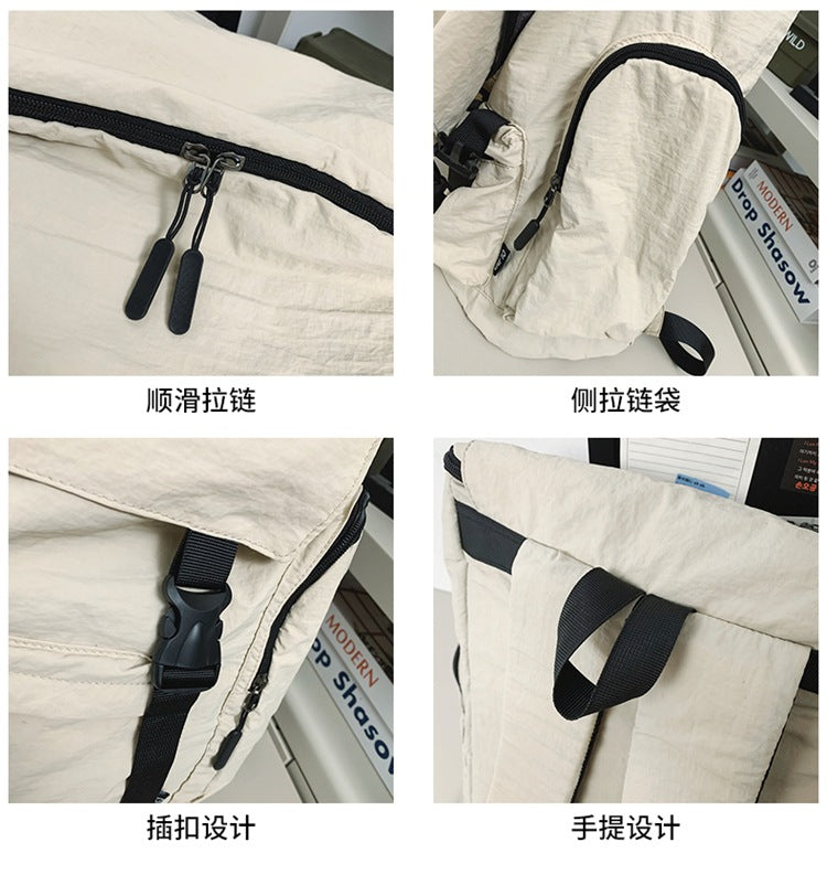 致青春 | 休閒輕量化背包日韓潮流翻蓋雙肩包男女同款書包大容量通勤電腦包「9697-132」24.08-1