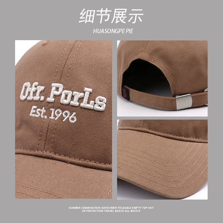 流行帽子|棒球帽子2024年新款女春秋季韓系大頭圍素顏遮臉顯臉小刺繡鴨舌帽「C1961」24.04-1