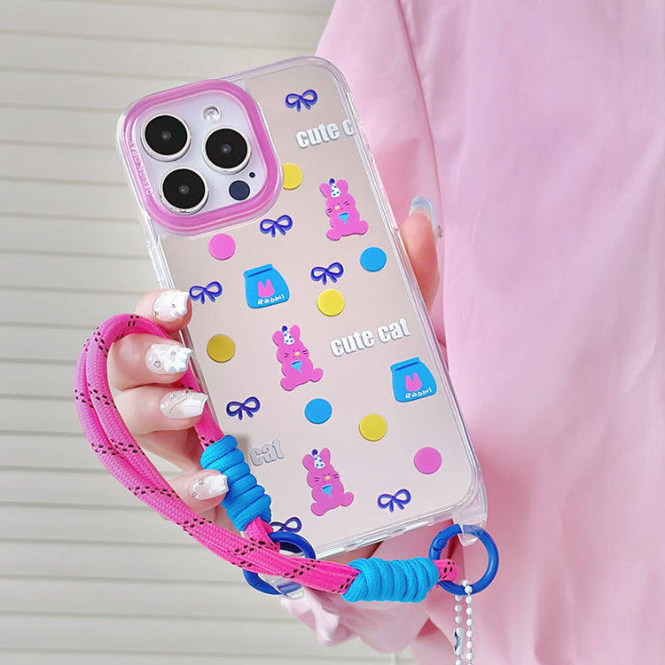 手機殼|蘋果15/14pro手機殼iPhone12掛繩鏡面殼13promax卡通11適用「WL0063」24.07