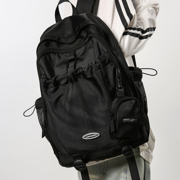 致青春|雙肩包日系大容量背包 原宿簡約休閒國高中學生書包抽繩設計後背包「8819-134」24.10-3