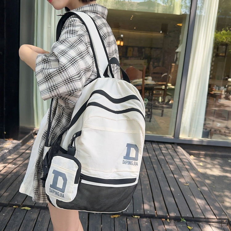 致青春|韓版字母雙肩包尼龍背包旅行包旅行戶外運動包學生背包校園書包附小掛包「2086-133」24.09-1