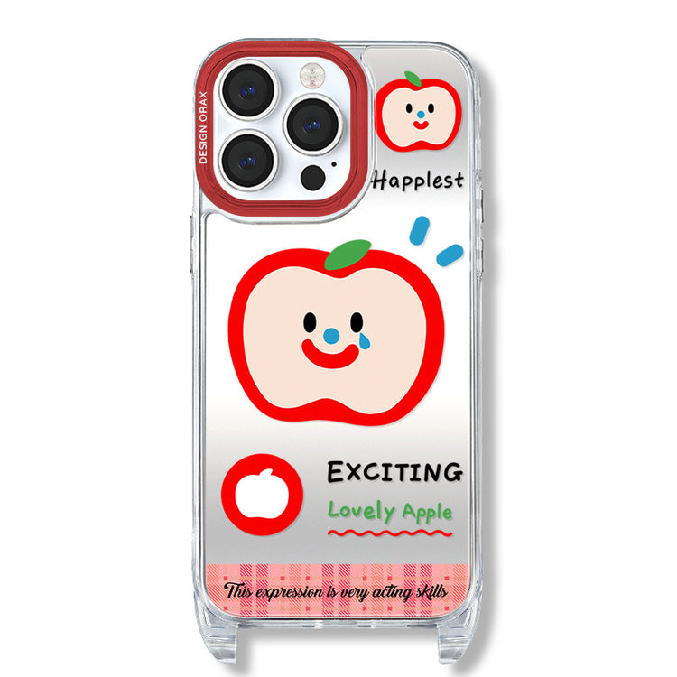 手機殼|iPhone15pro適用於12掛繩鏡面殼13promax卡通11蘋果15手機殼「WM0970」24.07