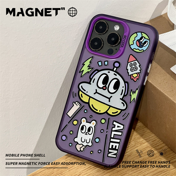 手機殼|iPhone16Pro手機殼14磁吸磨砂鐳射15Promax適用13/12手機支架「WYB0737」24.11-1