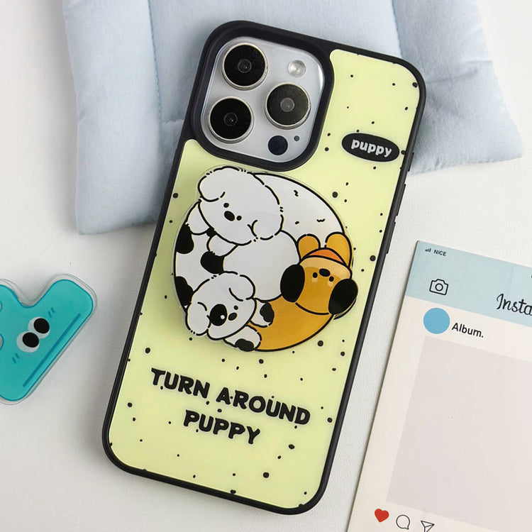 手機殼|14Promax磁吸支架iPhone15蘋果16手機殼磁吸磨砂黑框殼13適用「LR1211」24.12-2