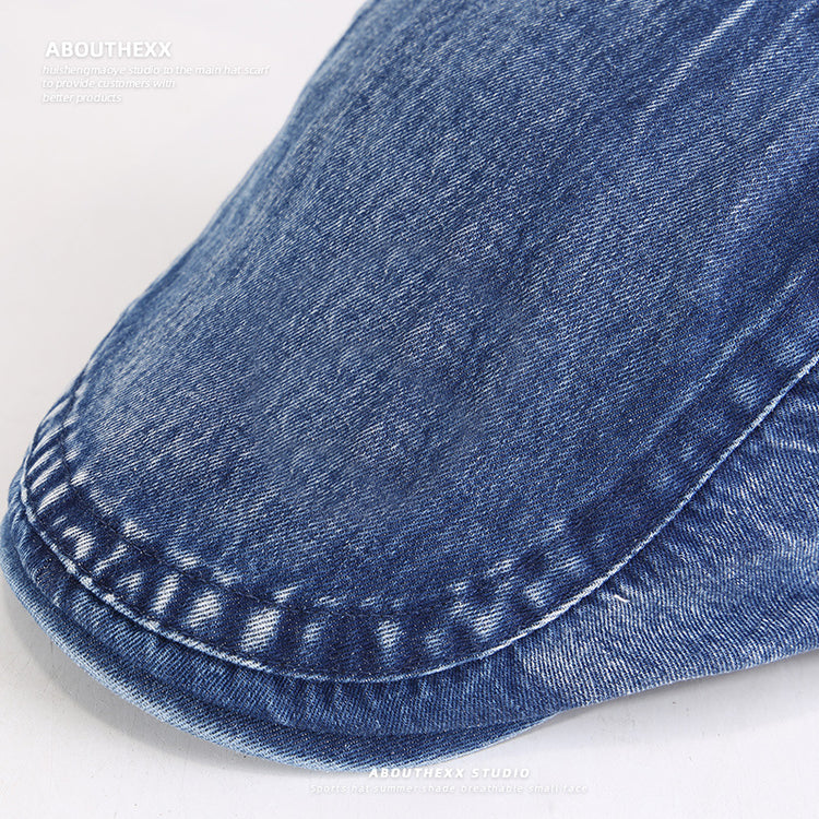 流行帽子|日系牛仔前進帽子男潮牌時尚街頭畫家帽英倫風文藝復古報童帽子女「C4108」25.08-3